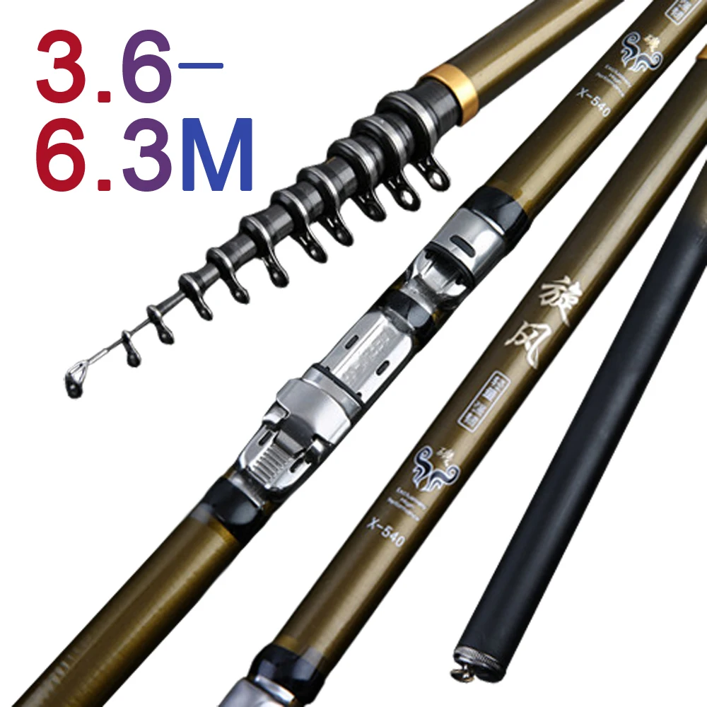 Высокоуглеродистая 3,6 м 4,5 м 5,4 м 6,3 м Удочка спиннинг М МОЩНОСТЬ портативная телескопическая спиннинговая Удочка Ультралегкая Рок удочка|Удочки|   | АлиЭкспресс
