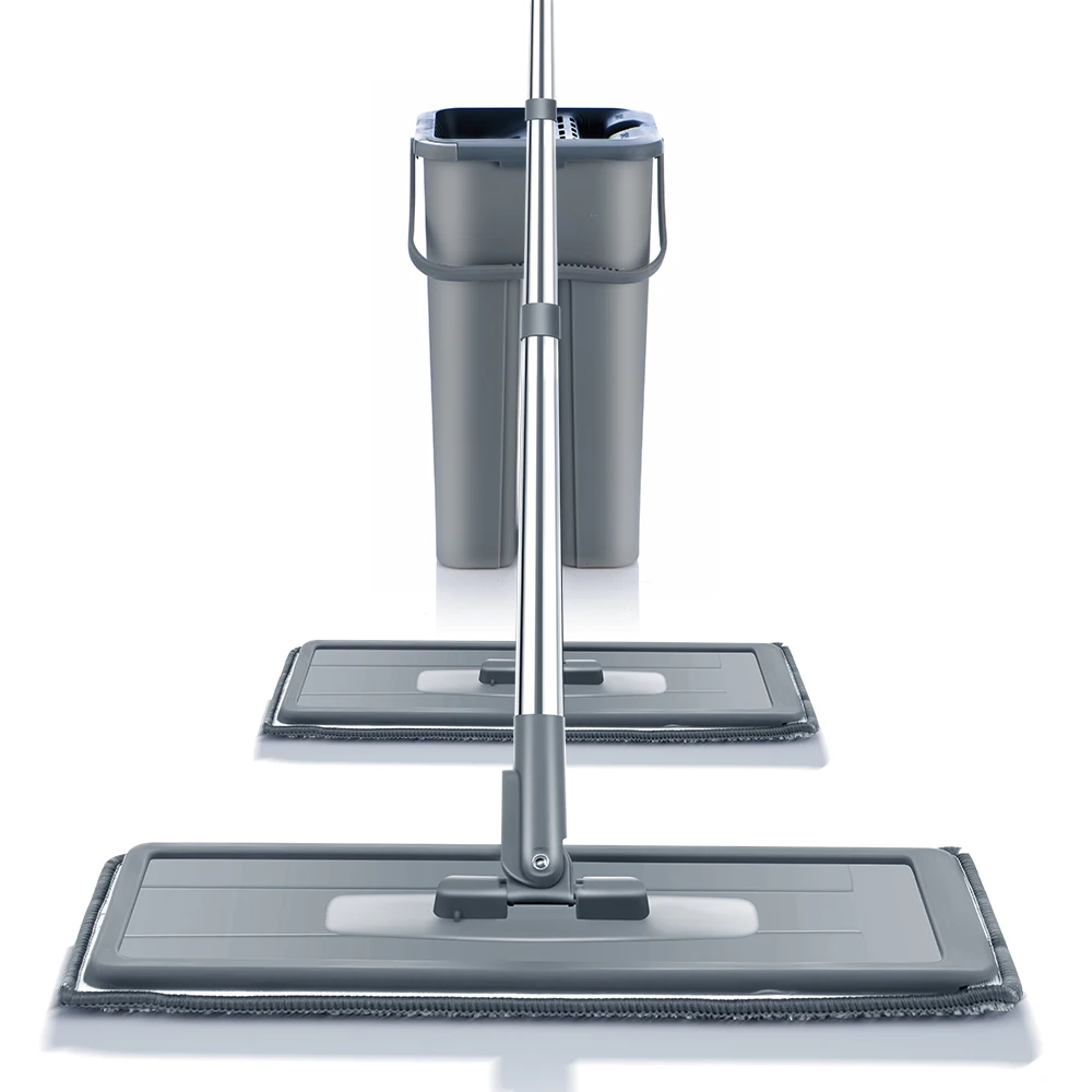 Dry Mop Bucket-Set Tiles Hardwood-Laminate Cleaning-System Magic-Mop Floor Hand-Free-Squeeze-Wet