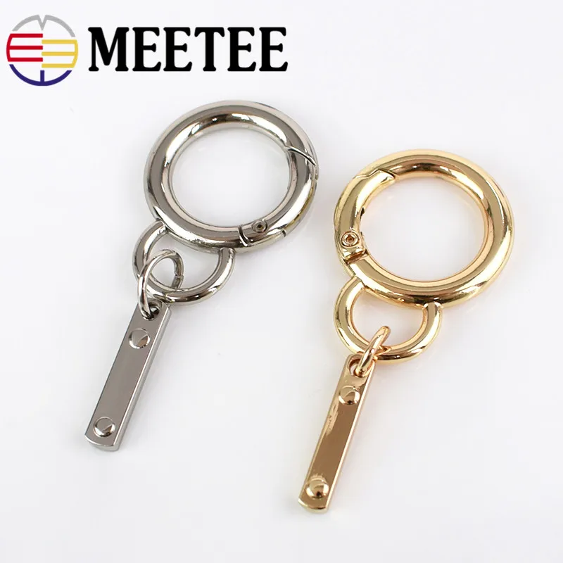 Meetee 5/10 шт. 18/30 мм модный брелок для ключей из металла подвеска ключ O пружинное кольцо пряжки ювелирные изделия DIY брелок тег Для мужчин Для женщин Чемодан кулон Материал