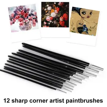 

Painting Brush Delicate Durable 12PCS/Set Sharp Clothing Art Gouache Brush-Pencil Wood Draw Brush Pen