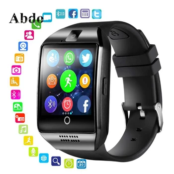 

Smart Watch Men With Camera, Q18 Bluetooth Smartwatch SIM TF Card Slot Fitness Activity Tracker Sport smart watch For Android