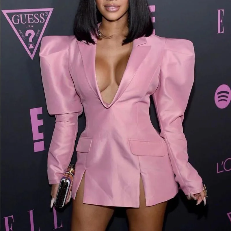 Evening African Dresses Pink Street Wear Women Mini Sexy Club