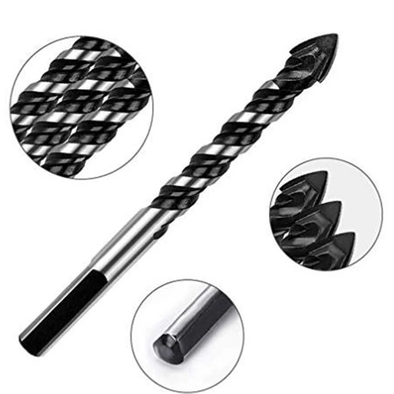 Мульти материал шнековые Сверла Набор для фарфоровой керамической плитки, кирпичной стены, стекла, зеркал, мрамора, кладки и дерева(3 4 5 6 6