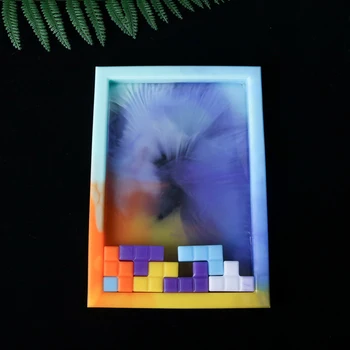 

Handmade Resin Tetris Cubes Tray Molds Silicone Storage Box Epoxy Resin Mold for DIY Crafts YU-Home