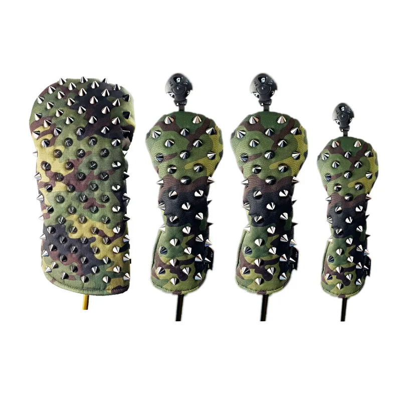

NRC Golf Headcovers Rivets Golf Club Covers For Driver Fairways #3 #5 Hybrids Camouflage Quality 135ut Woods Heads Golf Covers