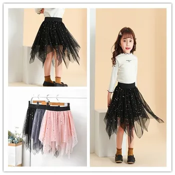 

cute girls clothing autumn spring tiered star mesh skirts kids girls clothes cupcake skirts teenage clothes 2-11Y