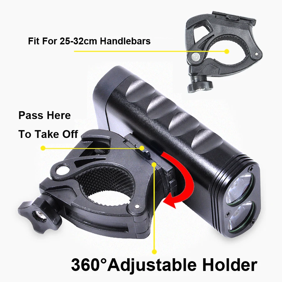 Clearance 2400Lumen Bike Light Set L2 Bicycle Lantern USB Chargeable Shockproof Waterproof Cycling Lamp MTB Headlight LED Rear Front Light 3