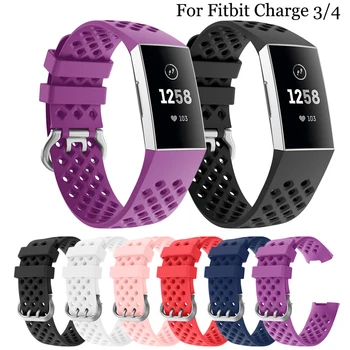 

S/L Silicone Wristband For Fitbit Charge 3 Air Holes Breathable Band Sport watchband For Fitbit Charge 3 Correa