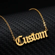 

Old English Custom Name Necklace Stainless Steel Name Choker Personalized Jewelry Men Handmade Nameplate Pendant Necklaces Women