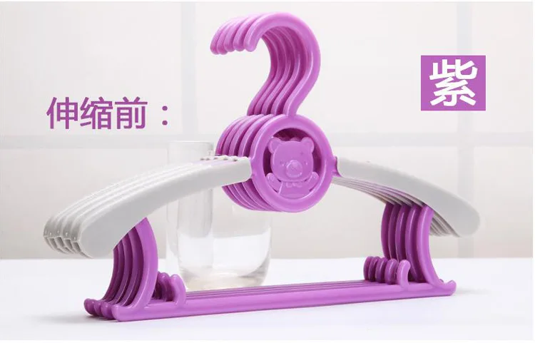 purple 5 шт. Нескользящая детская сухая вешалка для одежды Волшебная многофункциональная Регулируемая Вешалка для одежды дорожная портативная вешалка для одежды - Цвет: purple