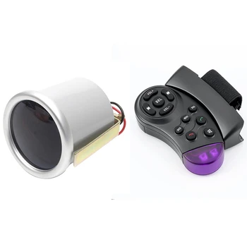 

Universal Steering Wheel Button Remote Control Key & 52MM 12V Universal LED Car Meter Oil Temperature Meter