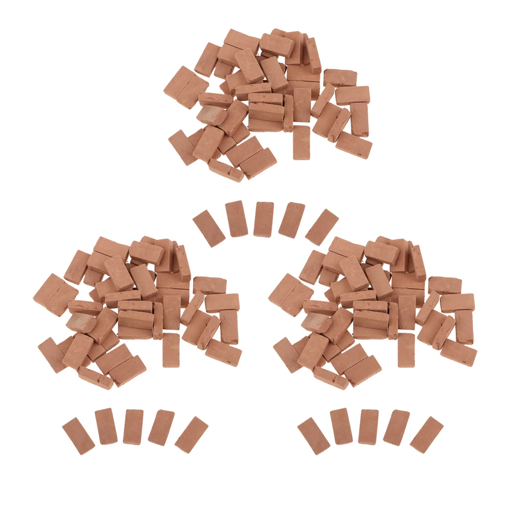 1/16 Scale Clay Red Bricks Model for Sand Armor Scenery Decoration 1.7x0.9cm