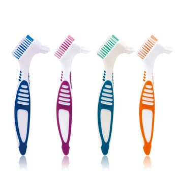 

1 PC Denture Cleaning Brush Multi-Layered Bristles False Teeth Brush Oral Care Tool Bristles & Ergonomic Rubber Handle
