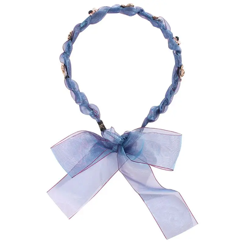Korean Romantic Gauze Long Ribbon Headband Enamel Alloy Flower Faux Pearl Jewelry Wreath Candy Color Women 1 Korean Romantic Gauze Long Ribbon Headband Enamel Alloy Flower Faux Pearl Jewelry Wreath Candy Color Women 2