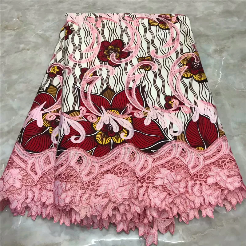 Новинка Wendy гипюровая кружевная ткань вышитый воск высокого качества кружевная ткань со шнуром африканская восковая кружевная ткань для платья WD091909