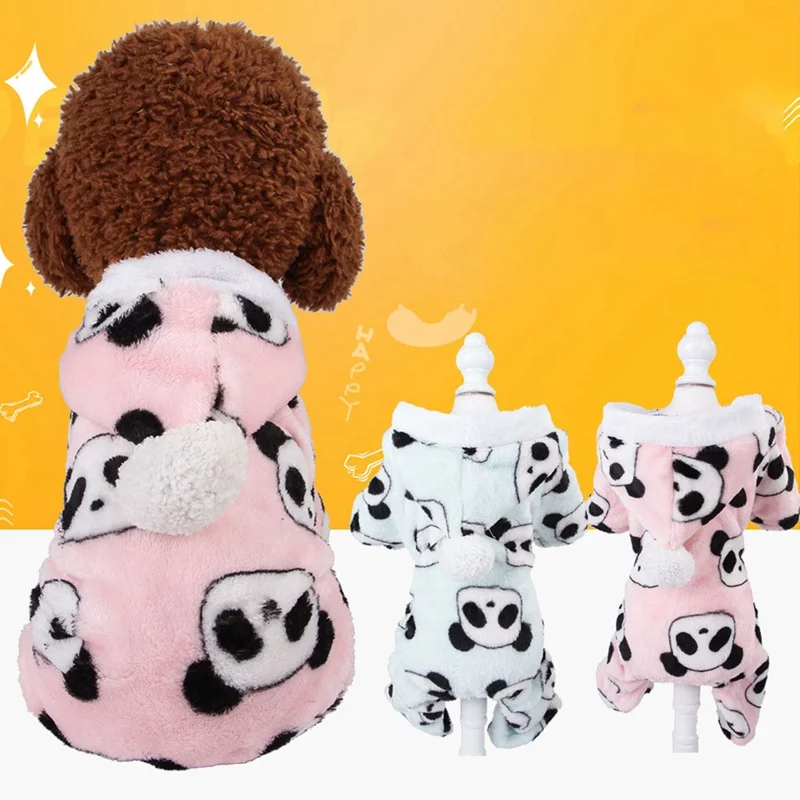 

Dog Clothes 4 Legged Jumpsuit Warm Winter Puppy Cat Coat Cute Cow Bear Printing Clothing Outfit For Dogs Cat Chihuahua Yorkshire
