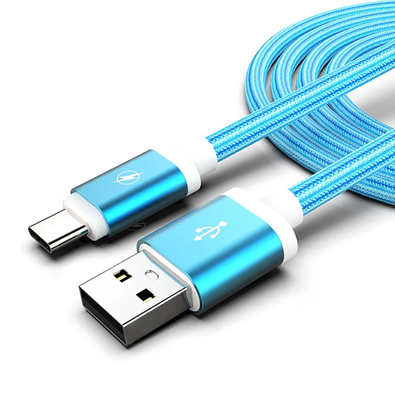 0,25/1/2 m 3A Тип usb C Тип кабеля type-c мобильный телефонный кабель для зарядки и передачи данных для Xiaomi mi 9 8 Red mi samsung S10 S9 для быстрой зарядки и передачи данных Шнур - Цвет: Blue
