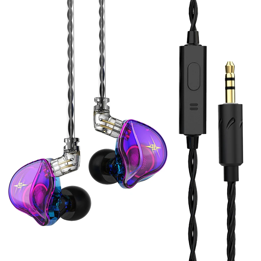 Qkz zxtイヤホンhifi銅ドライバー取り外し可能な有線ヘッドホン