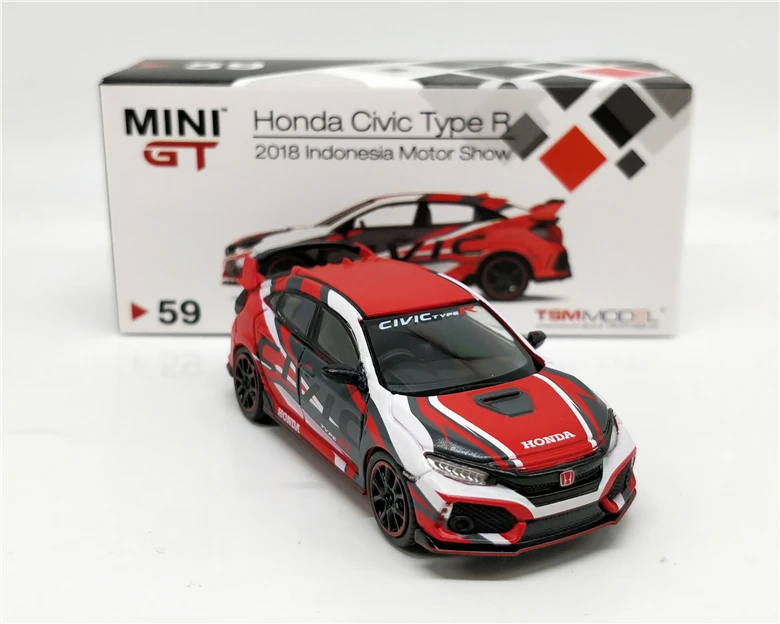Мини GT 1: 64 Honda Civic Тип R игрушечный автомобиль игрушки для детей литая модель автомобиля подарок на день рождения
