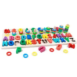 Детские игрушки детские цифровые буквы цветные Развивающий Пазл Детские раннего обучения строительные блоки Монтессори игрушки