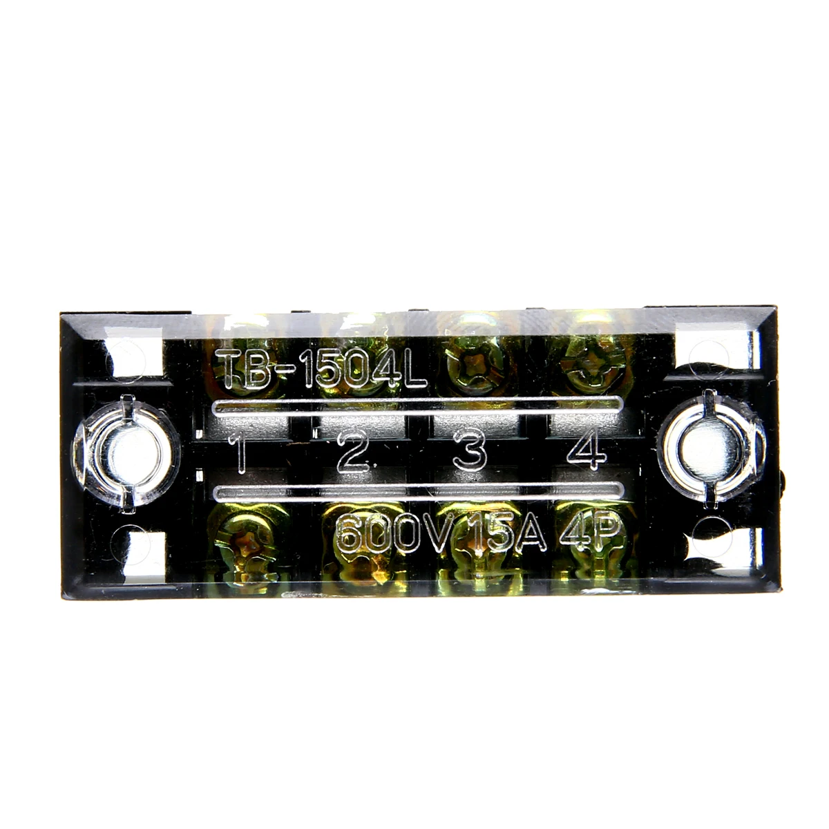 600V 15A 4P Double Row Wire Barrier Terminal Block With 2 Connector Strips For Home Wire Electronic Circuit 55x21x17mm