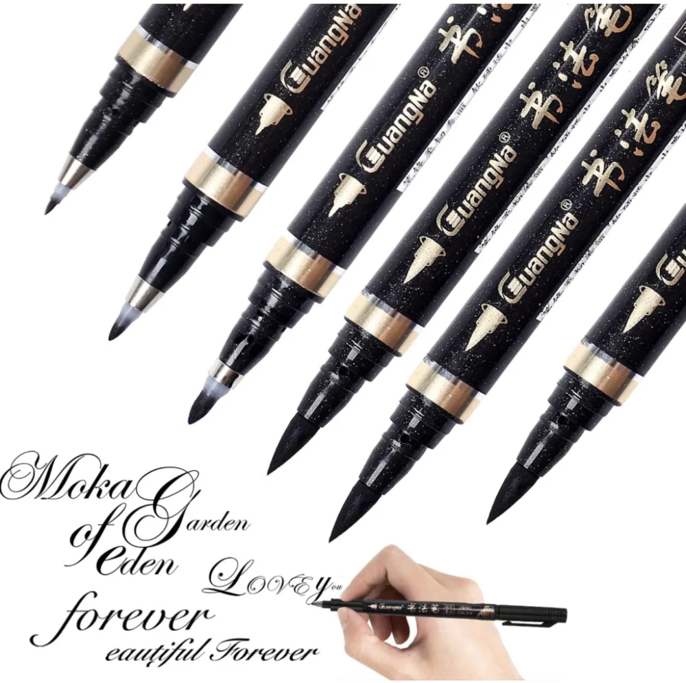 Haile 4Size STA Waterproof Caligraphy Pen Soft Brush Pens for