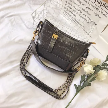 

Big Women Bucket Bag Female Shoulder Bags Large Size Vintage Alligator Leather Lady Cross Body Handbag for Women Hobos Bag