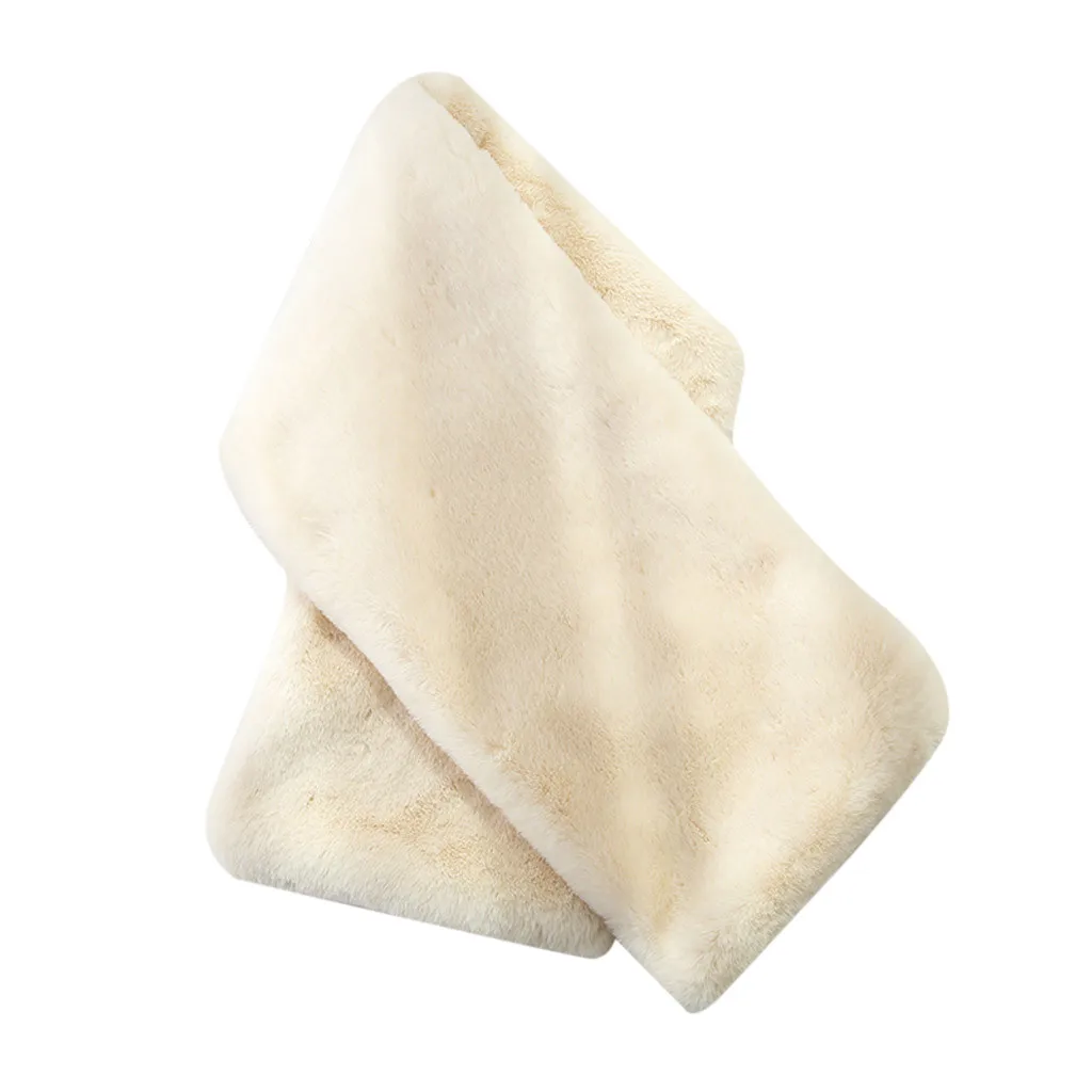 Женские теплые трикотажные изделия шарф зимние шарфы из искусственного меха чистый цвет шарф теплый помпон шеи теплые женские подарок милые шарфы#35