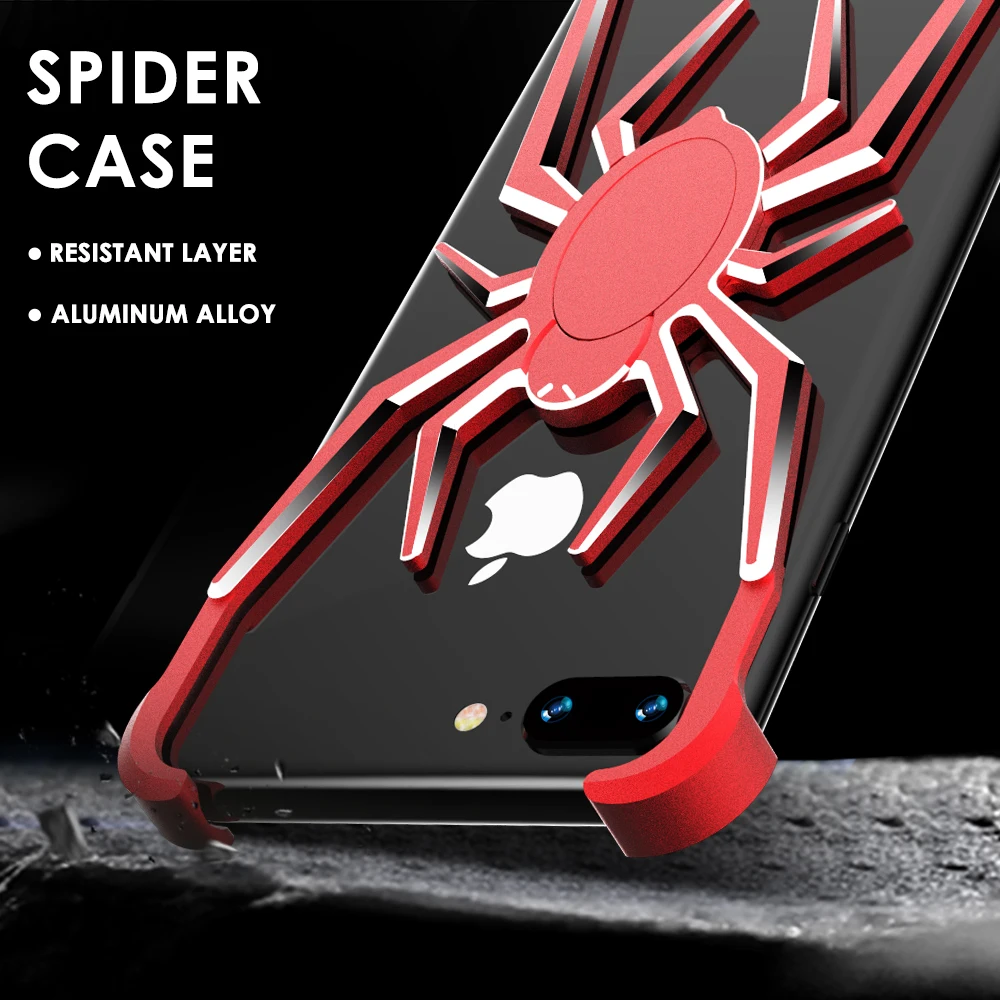 Противоударный защитный чехол для телефона с изображением паука для iphone 7, 7 plus, 8, 8 plus, силиконовый гибридный жесткий чехол из поликарбоната