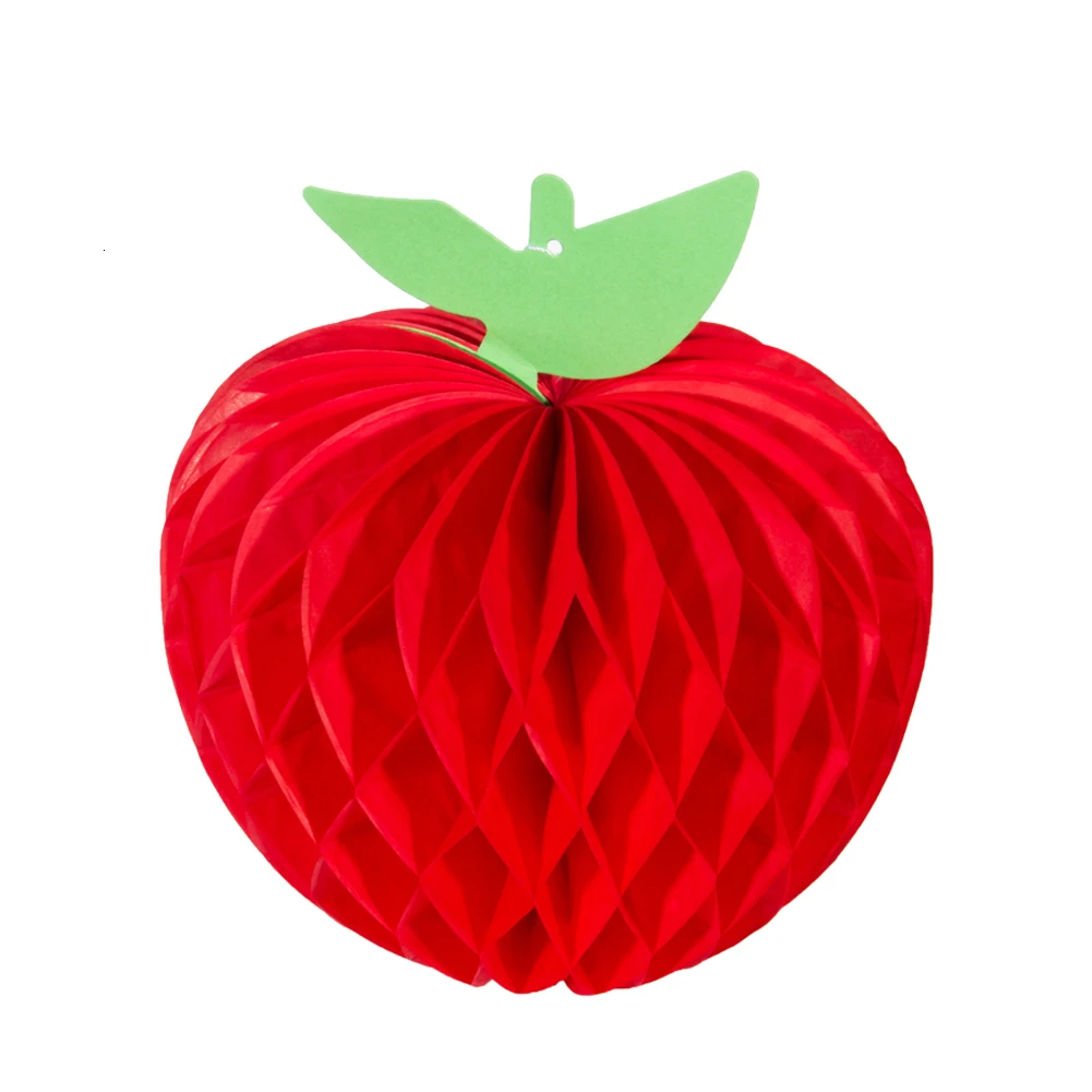 

10pcs Apple Shape Honeycombs Decoration Christmas Honeycomb Tissue Paper Hanging Apple Themed Party Paper Honeycomb Fruit Decor