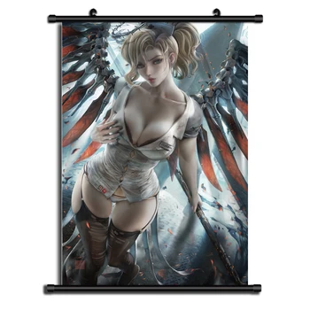 

For Overwatch Mercy Anime Wall Scroll Poster Home Decor Cosplay Uncensored