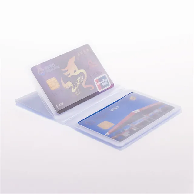 Semi Transparent Card Holder Inside Bag PVC Waterproof Folded ID Credit Bank Name Business Card Pockets Inner Pages Office Suppl 2