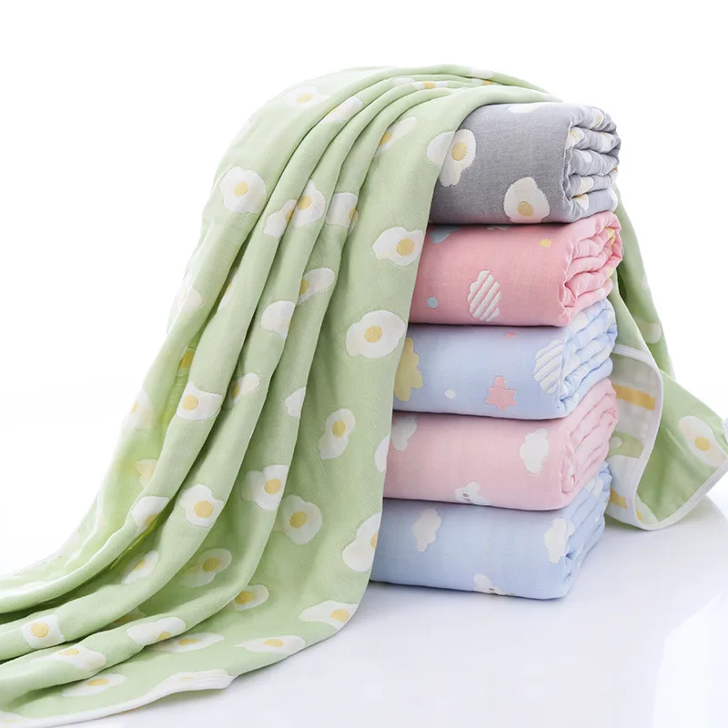 

110X110 Pure Cotton 6-Layer Infants Gauze Blanket Bath Towel for Children Soft Kindergarten Blanket Towel Blanket
