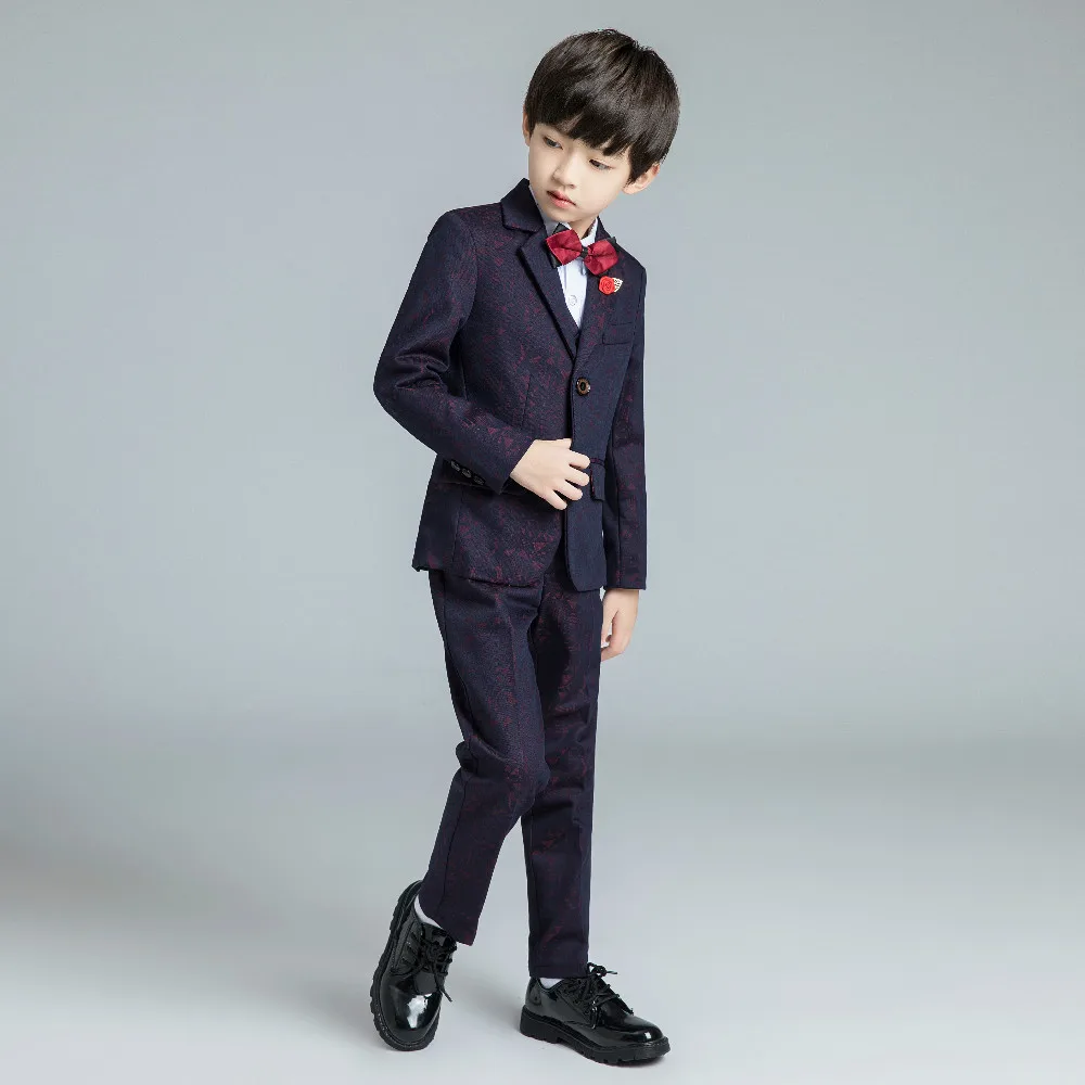 YuanLu Boys Suits For Wedding Party Piano Kids Suits Baby Tuxedo Blazer Dress Child Clothes Formal Costume Flower Print
