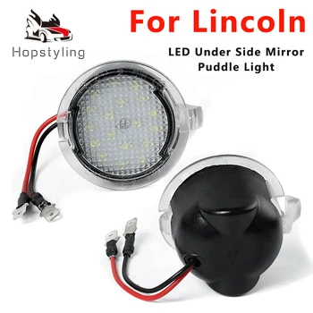 

2Pcs Car LED Under Side Mirror Puddle Light for Lincoln MKX MKS MKT MKZ LS Saloon Navigator U326 Mark LT Mercury Sable Montego