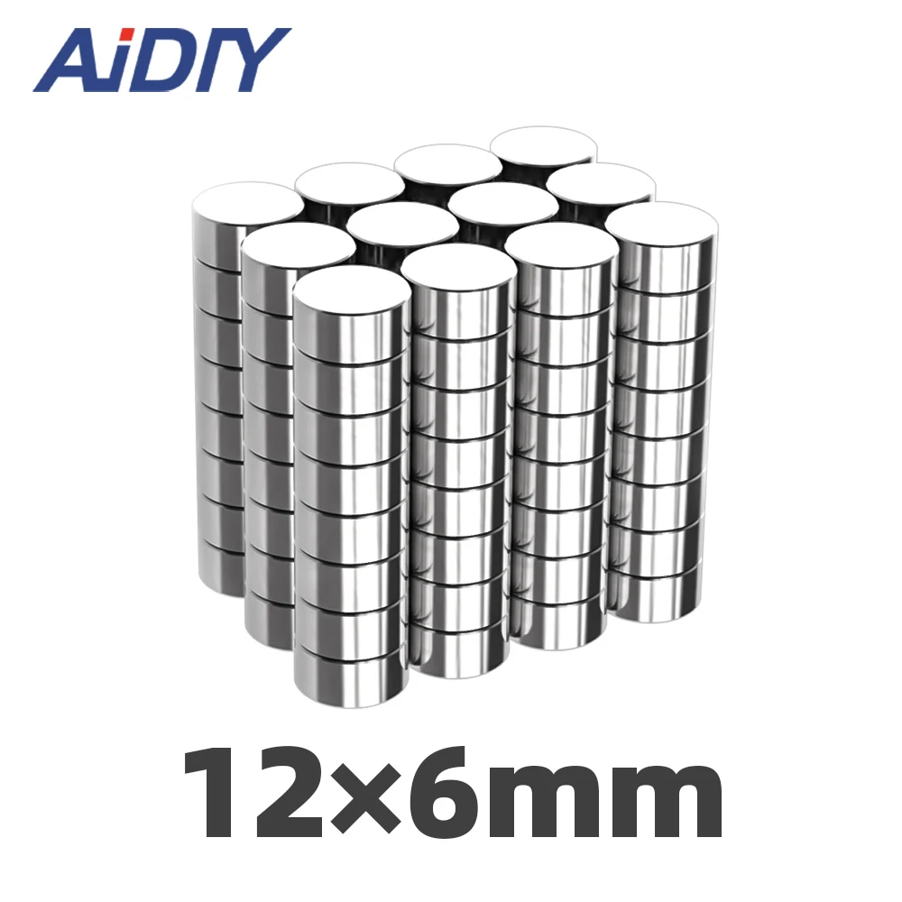 

AI DIY 20/50/100Pcs 12mm x 6mm Super Strong Round Powerful Neodymium Magnets Rare Earth Magnets Disc Wholesale 12 * 6mm