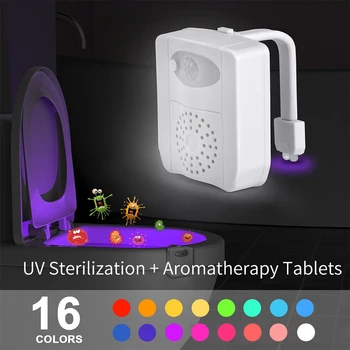 

Smart Night Light Toilet Seat Changeable LED Light 16 Colors LED Waterproof Lamp Nightlight PIR Night Light Lamp With Sensor
