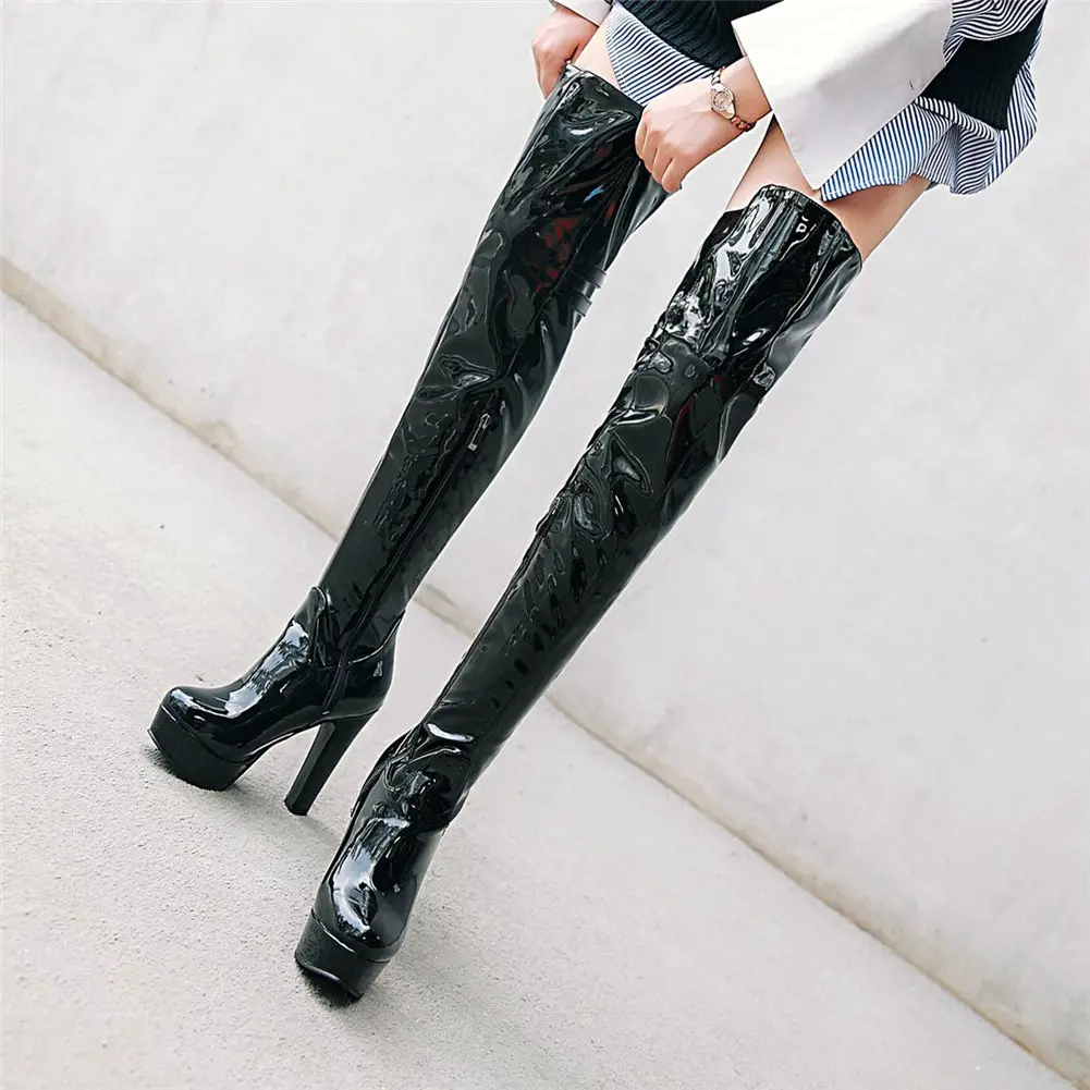 SARAIRIS Winter Over the knee boots women shoes platform high heels shoes woman sexy nightclub Party boots Large size 48