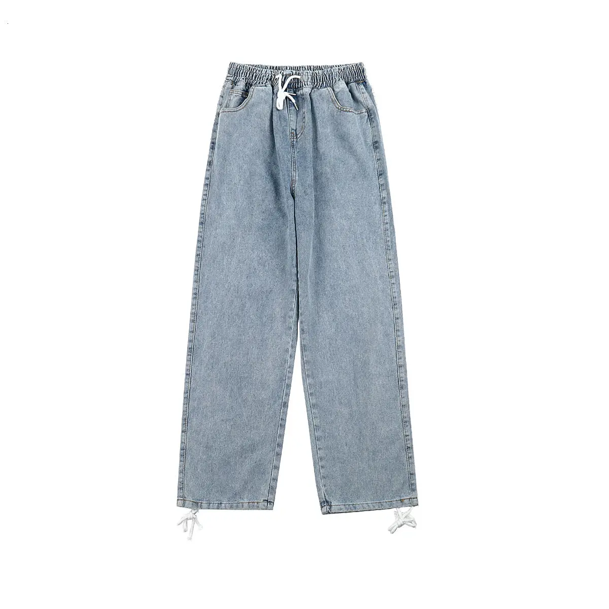 2020 Men's Loose Elastic Waist Black/blue Casual Pants Baggy Homme Stretch Cargo Pocket Jeans Biker Denim Trousers Size S-2XL - Image 5