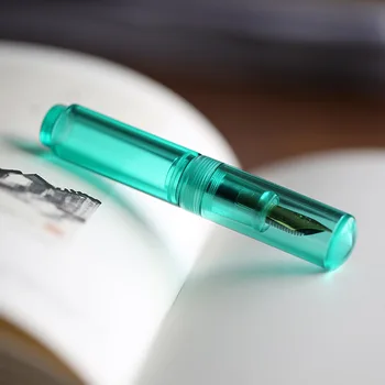 

Moonman Transparent Petal Portable Mini Palm Short Fountain Pen, Travel Ink Pen Iridium EF/F Nib Fashion Writing Gift Set