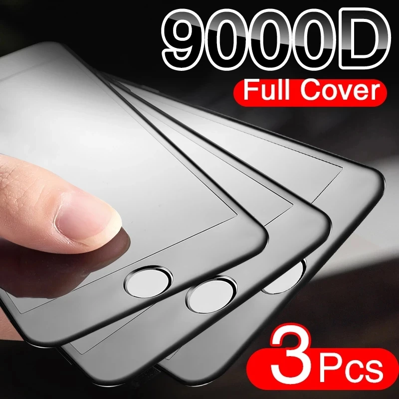 Защитное закаленное стекло 9000D для iPhone SE 2020 6 6S Plus 7 8 PLUS | Мобильные телефоны и