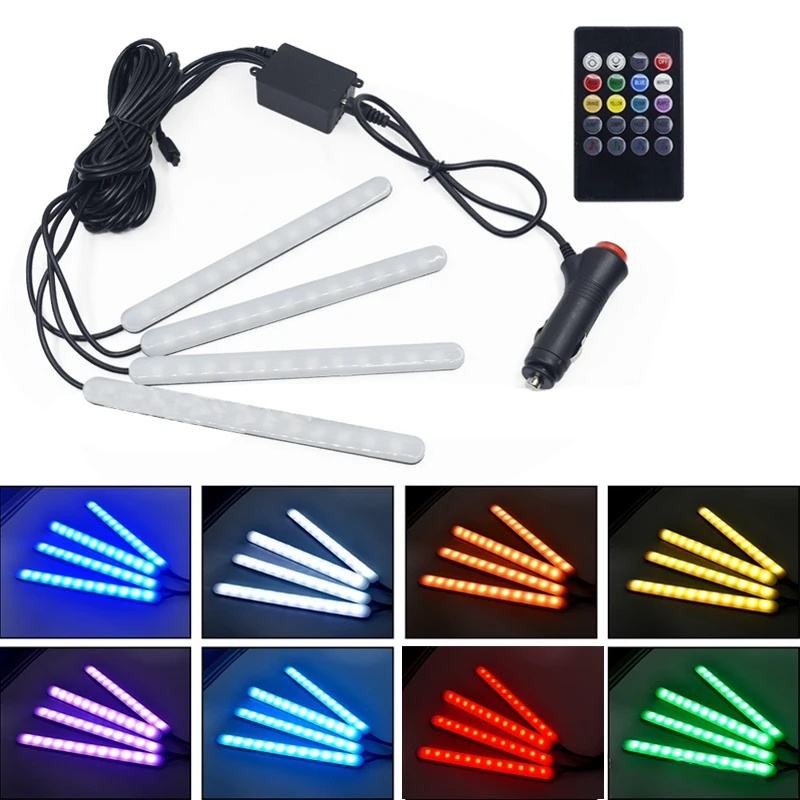 PAIEIMAI автомобильный RGB светодиодный светильник s Декоративные атмосферные лампы Автомобильный Стайлинг светильник автомобильный интерьерный светильник с пультом дистанционного управления 12 В