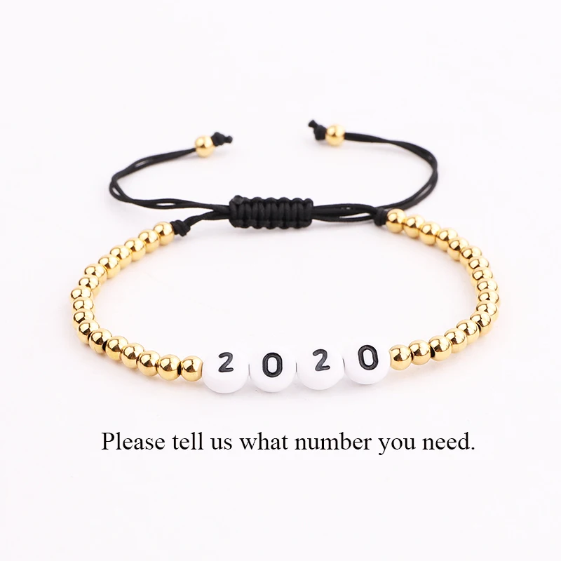 Fashion Beads Women Men Jewelry New Design Small 4mm Gold Stainless Steel Beads DIY Letters Inspired Bracelet Women Men