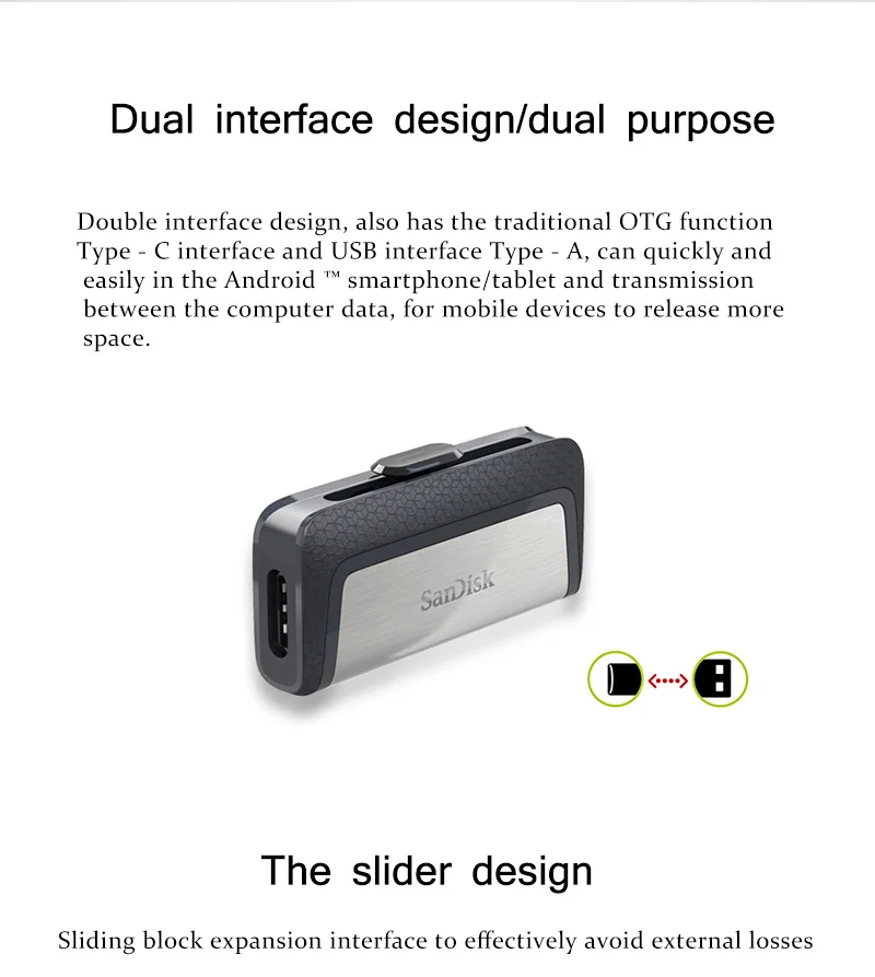SanDisk USB флэш-накопитель ультра двойной USB 3,1 диск OTG тип-c ручка-накопитель 150 м/с 32 Гб 128 ГБ USB ключ-флешка для смартфона ПК