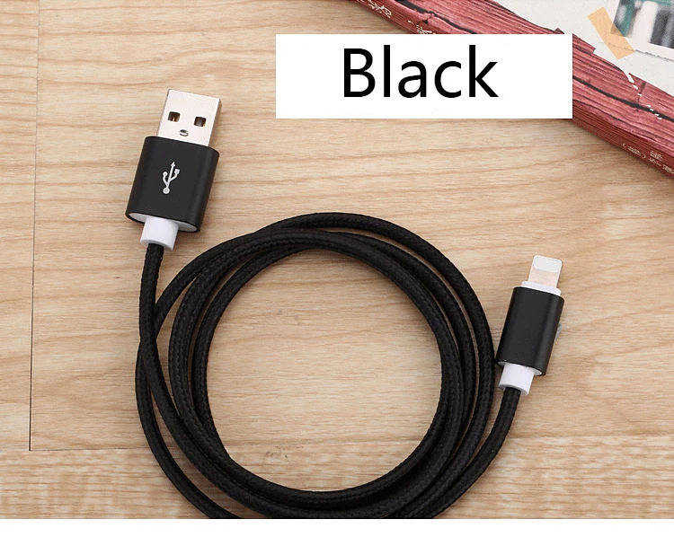 Кабель Micro USB Oincase de datos de carga rapida нейлоновая оплетка 1 м 2 м 3 м USB кабель для iPhone 11 7 6 S Plus X XR MRX - Цвет: Черный