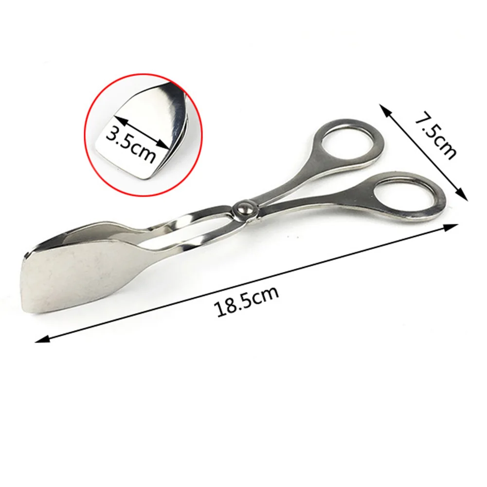 Kitchen Serving Stable Salad Baking Tool Food Tong Barbecue Lightweight Flat Clamp Ergonomic Stainless Steel Heat Resistant