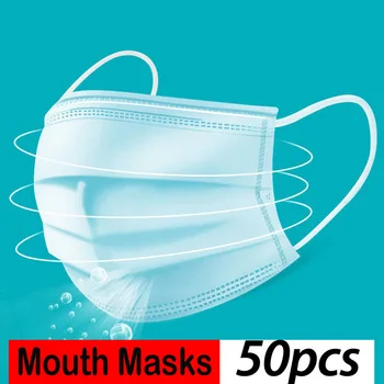 

24 Hours Fast Shipping 3Ply Solid Color Disposable Dustproof Face Mouth Masks Anti PM2.5 Breathing Safety Masks Face CareElastic