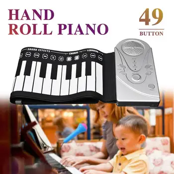 

Electronic Organ Flexible 49K1 with Loud Speaker Silicon 49 Key Gift Music Electronic Keyboard Piano Entertainment USB Charging