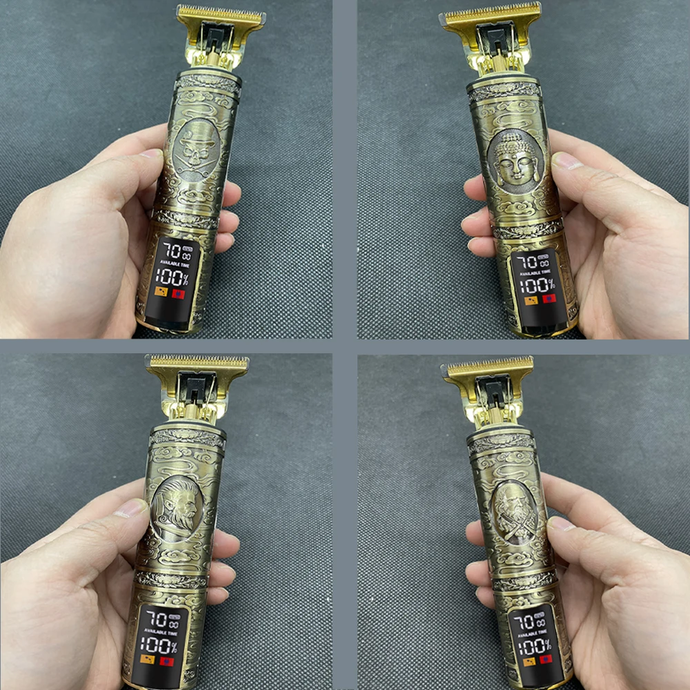 2025 T9 0mm 남성용 전기 헤어 트리머 무선 가위 전문 수염 헤어 커팅 머신 이발사 충전식