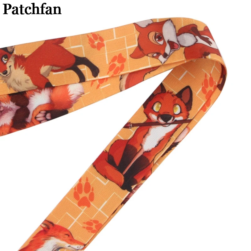 Patchfan животные лисы Ленточные ожерелья ткань id бейдж держатели для телефонов ключи шеи ремни держатели значков тесьма A2318